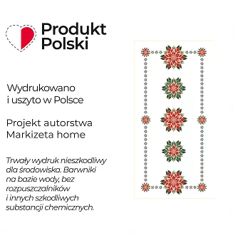 FOLK GWIAZDA BETLEJEMSKA Bieżnik NINA WODOODPORNA 50x100cm kolor 001 biały PBN341/KSP/C01/050100/1