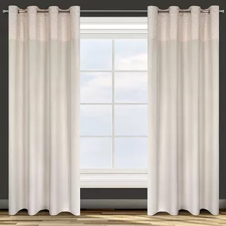 Zasłona gotowa na przelotkach AGNES 140x250 Design91 kremowy/złoty