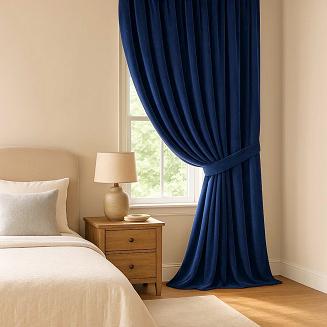 Szarfa do zasłony Velvet Soft 8x140 welurowa granatowa