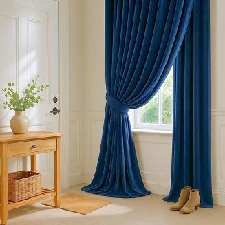 Szarfa do zasłony Velvet Soft 8x140 welurowa granatowa