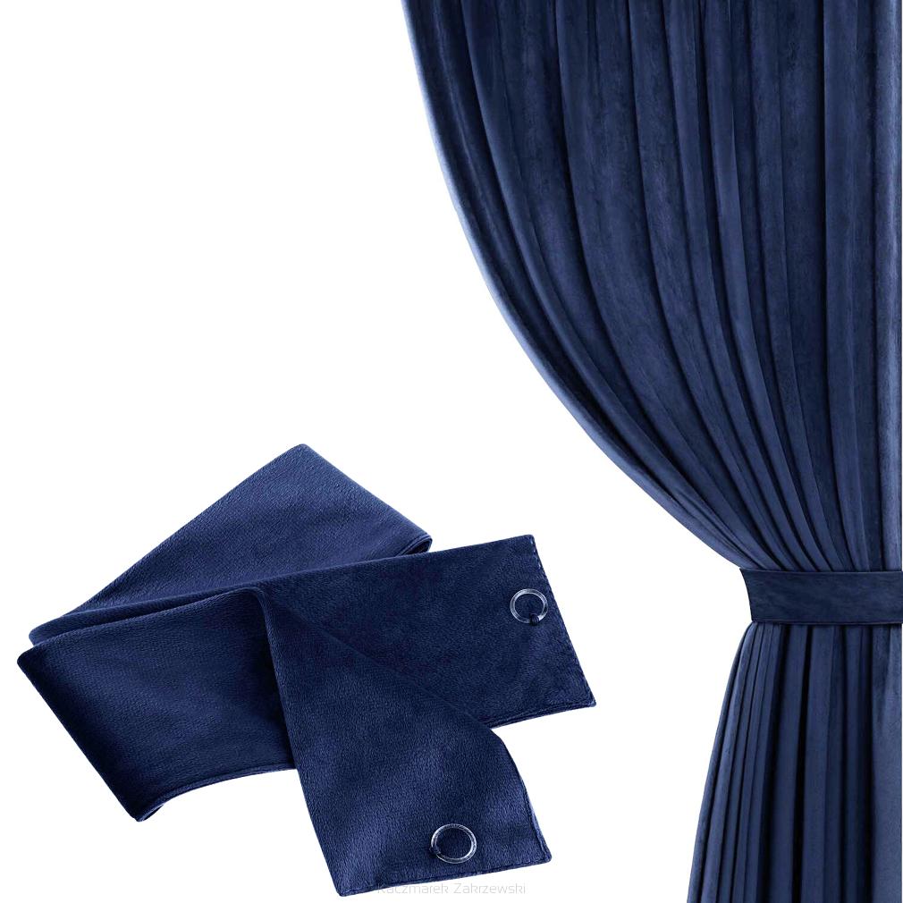 Szarfa do zasłony Velvet Soft 8x140 welurowa granatowa