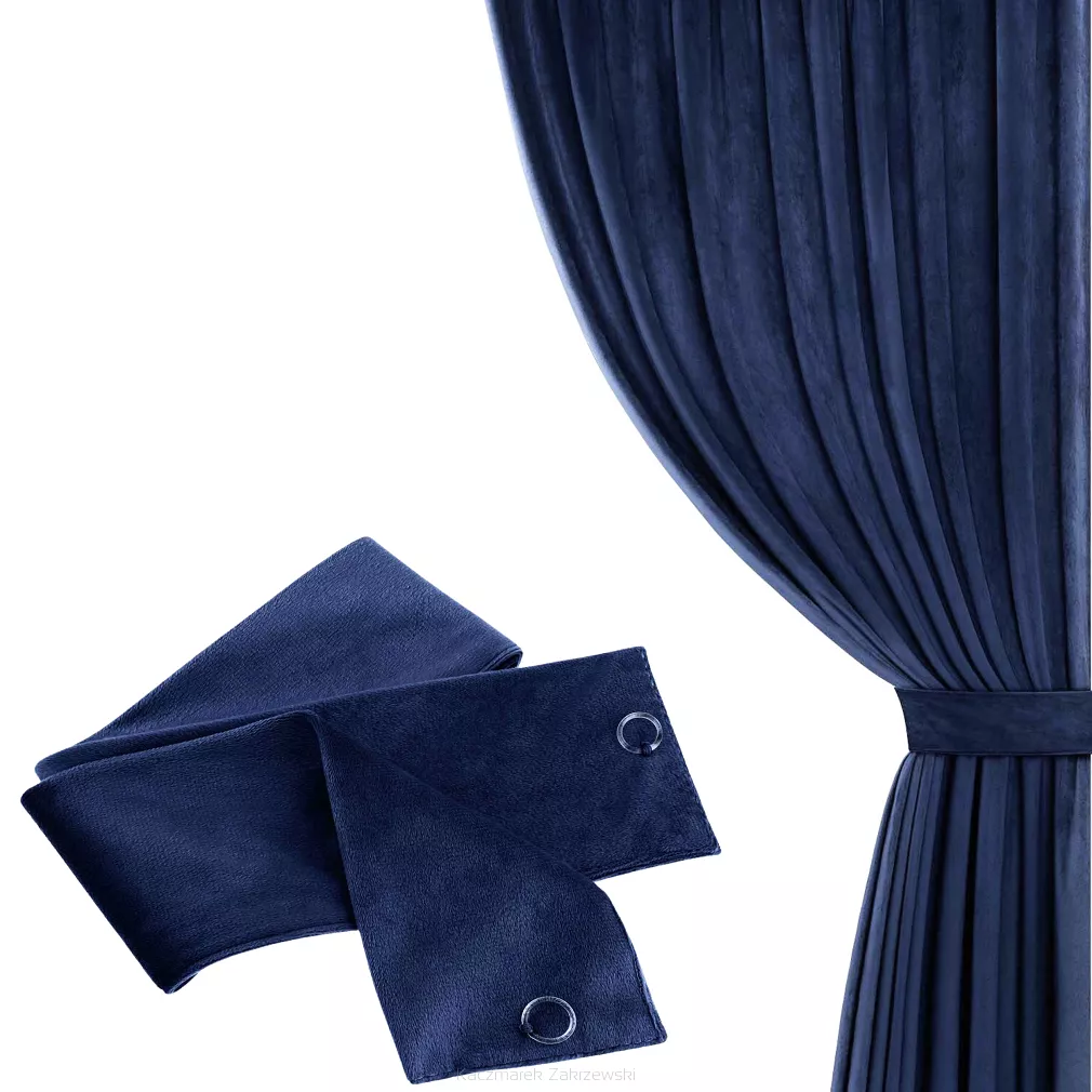 Szarfa do zasłony Velvet Soft 8x140 welurowa granatowa