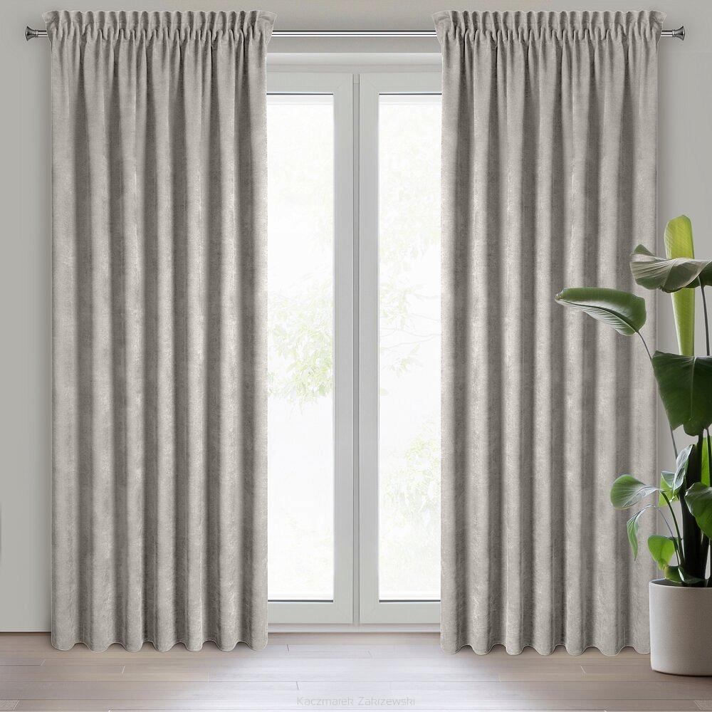 Zasłona gotowa na taśmie DORA Eurofirany ciemnosrebrny