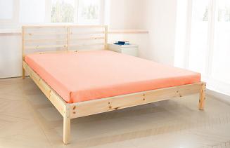 Pościel haftowana z prześcieradłem 160x200 łosoś