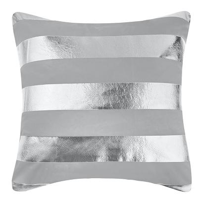 Poszewka dekoracyjna STRIPE 45x45 szara srebrna pasy
