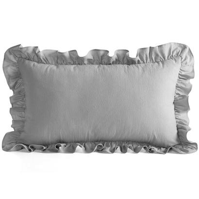 Poszewka dekoracyjna FALBANKA 30x50 Eurofirany srebrna obszyta falbaną