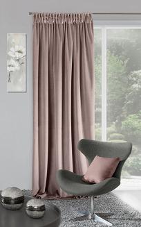 Zasłona gotowa na taśmie VILLA 140x270 Eurofirany pudrowy róż