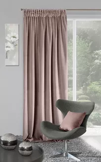 Zasłona gotowa na taśmie VILLA 140x270 Eurofirany pudrowy róż