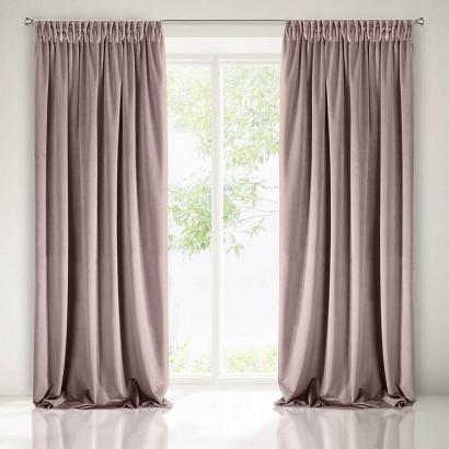 Zasłona gotowa na taśmie VILLA 140x270 Eurofirany pudrowy róż