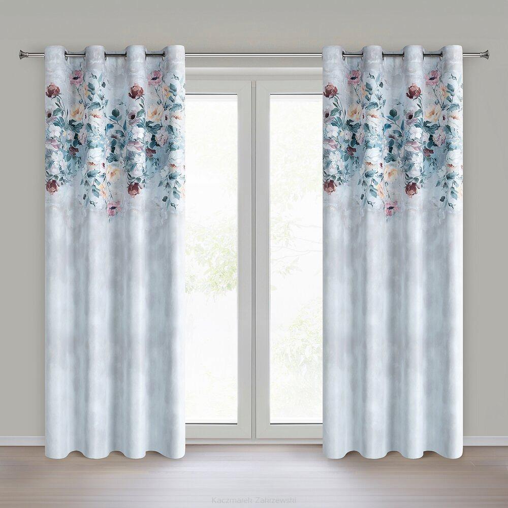 Zasłona gotowa na przelotkach VIOLA 140x250 Eurofirany srebrny