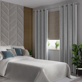 Zasłona gotowa na przelotkach VELVI 140x250 chłodny szary