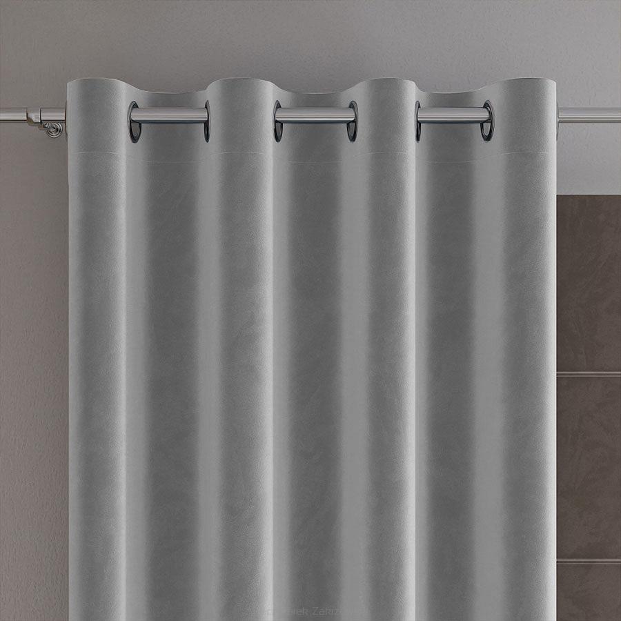 Zasłona gotowa na przelotkach VELVI 140x250 chłodny szary