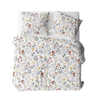 Pościel z kory 140x200 biała czerwona turkusowa szara letnia łąka