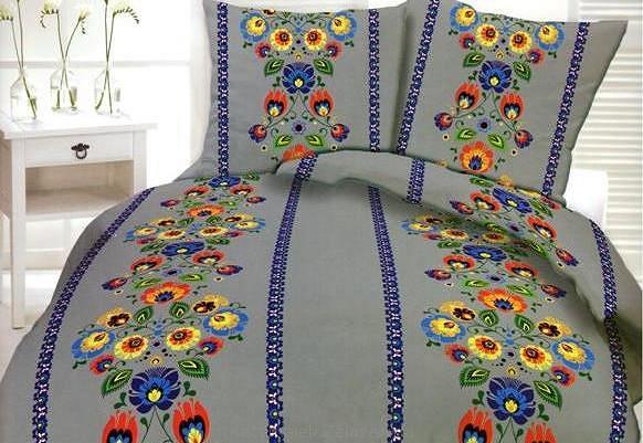 Pościel z kory 100% bawełna 160x200 wzór łowicki 2