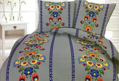 Pościel z kory 100% bawełna 160x200 wzór łowicki 2