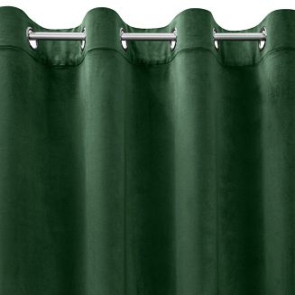 Zasłona gotowa na przelotkach DARLA 140x250 Eurofirany ciemnozielony