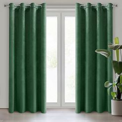 Zasłona gotowa na przelotkach DARLA 140x250 Eurofirany ciemnozielony