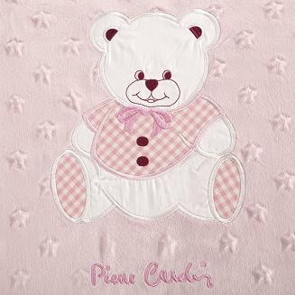 Koc Pierre Cardin BABY4 110x140 Pierre Cardin Eurofirany różowy biały gwiazdki miś