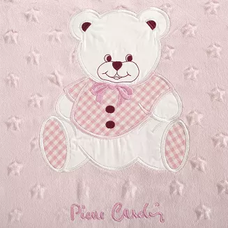 Koc Pierre Cardin BABY4 110x140 Pierre Cardin Eurofirany różowy biały gwiazdki miś