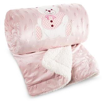 Koc Pierre Cardin BABY4 110x140 Pierre Cardin Eurofirany różowy biały gwiazdki miś