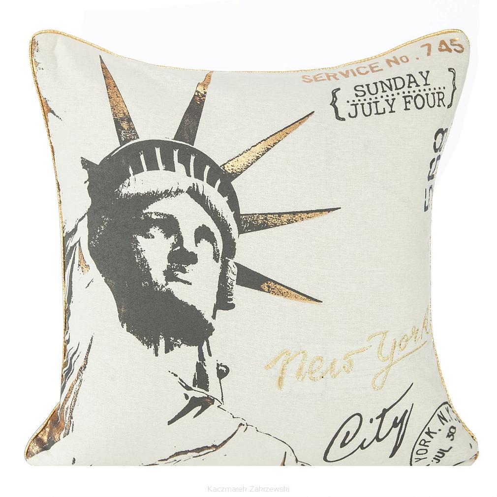 Poszewka dekoracyjna CITY 40x40 Eurofirany kremowy/złoty/grafitowy