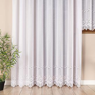 Firanka żakardowa gotowa na szelkach JAGODA 300x250 biała