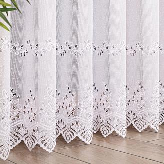 Firanka żakardowa gotowa na szelkach JAGODA 300x250 biała