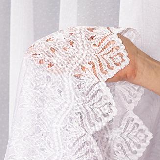 Firanka żakardowa gotowa na szelkach JAGODA 300x250 biała