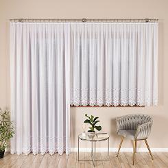 Firanka żakardowa gotowa na szelkach JAGODA 300x250 biała