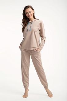 Dres damski letni LUNA kod 313 beżowy z kapturem