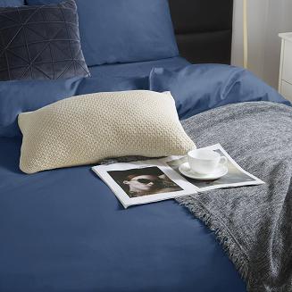 Pościel satyna bawełniana 160x200 SIN jednobarwna granatowa