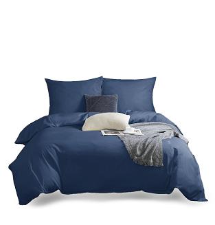 Pościel satyna bawełniana 160x200 SIN jednobarwna granatowa