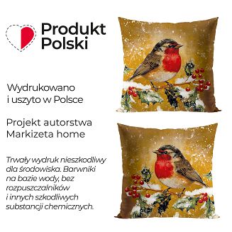ELEGANCKI RUDZIK Poszewka dekoracyjna VELVET 40x40cm kolor 014 złoto-brązowy PBN339/POP/014/040040/1
