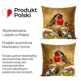 ELEGANCKI RUDZIK Poszewka dekoracyjna VELVET 40x40cm kolor 014 złoto-brązowy PBN339/POP/014/040040/1