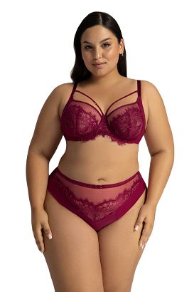 Biustonosz z koronką Soft Side Support AV 2150 miękki rubinowy