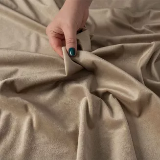 Zasłona gotowa na przelotkach VELVI 140x240 ciemnobeżowa