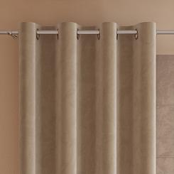 Zasłona gotowa na przelotkach VELVI 140x240 ciemnobeżowa