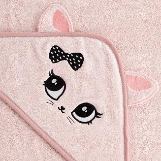 Ręcznik dziecięcy z kapturkiem BABY72 100x100 Eurofirany różowy