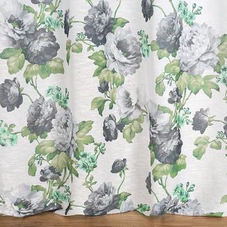 Zasłona gotowa na przelotkach MONA 140x250 Eurofirany biały/zielony