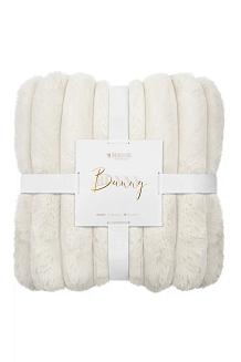 Kremowy Gruby Futrzany Koc z Mikrofibry 150x200 Bunny