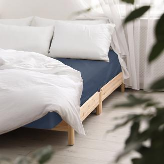 Prześcieradło satyna bawełniana z gumką 120x200 Darymex chabrowe