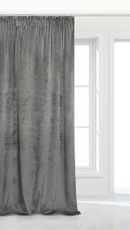 Zasłona gotowa na taśmie VELVET SOFT 140x270 welurowa szara