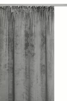 Zasłona gotowa na taśmie VELVET SOFT 140x270 welurowa szara