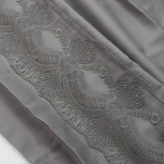 Pościel satyna bawełniana z gipiurą  220x200 Valinor szara