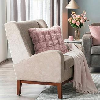 Poszewka dekoracyjna LILY 45x45 Eurofirany pudrowy