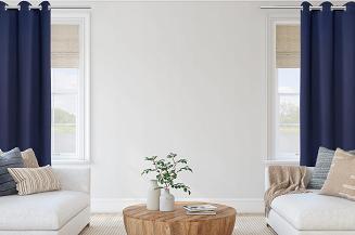 Zasłona gotowa na przelotkach HOLD 140x250 zaciemniająca blackout granatowa