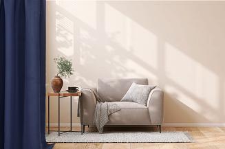 Zasłona gotowa na przelotkach HOLD 140x250 zaciemniająca blackout granatowa