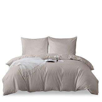 Komplet pościeli adamaszek satyna bawełniana 160x200 taupe