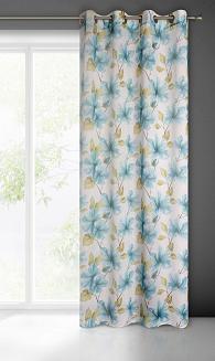 Firana gotowa na przelotkach SOFIA 140x250 Eurofirany biały/niebieski