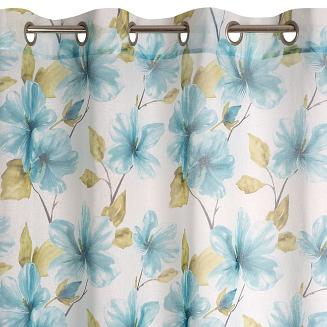 Firana gotowa na przelotkach SOFIA 140x250 Eurofirany biały/niebieski